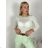 Tričko dlouhý rukáv dámské LATINA (S/M ONE SIZE) ITALSKÁ MÓDA IMPDY2628031/DU S/M světle zelená