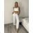 Nohavice letní s opaskom dámske TERNA (S/M/L ONE SIZE) TALIANSKA MÓDA IM426001356/DUR světle zelená S/M/L