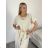 Kleid mit Knöpfen und geknöpften Damen (uni s-m) ITALIAN FASHION IM2203948 S / M / L Rose alte Rose