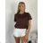 Tričko krátký rukáv dámské KARLA (S/M/L ONE SIZE) ITALSKÁ MÓDA IMPDY26YT001/DUR S/M/L žlutá