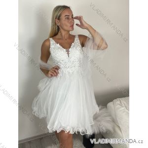 Šaty společenské, svatební elegantní bez rukávu krátké plesové dámské (M/L) ITALSKÁ MÓDA IMM26HB50119