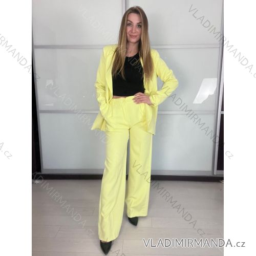 Kalhoty dlouhé elegantní dámské (S/M ONE SIZE) ITALSKÁ MÓDA IMPLP2437150090/DU žlutá S/M/L