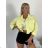 Bunda oversize dlouhý rukáv dámská (S/M/L ONE SIZE) ITALSKÁ MÓDA IMSM260042/DUR S/M/L žlutá