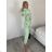 Women's short sleeve summer casual dress (S/M/L ONE SIZE) ITALIAN FASHION IMWGB25022 S / M / L light green