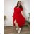 Summer dress oval short sleeve women's oversized (50/52/54 ONE SIZE) ITALIAN FASHION IM425011