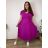 Summer dress oval short sleeve women's oversized (50/52/54 ONE SIZE) ITALIAN FASHION IM425011
