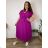 Summer dress oval short sleeve women's oversized (50/52/54 ONE SIZE) ITALIAN FASHION IM425011
