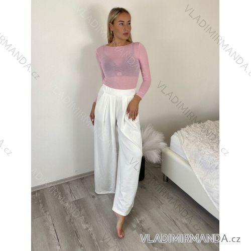 Nohavice dlhé máslové dámske (S/M/L ONE SIZE) TALIANSKA MÓDA IMWGB26001/DUR S/M/L biela