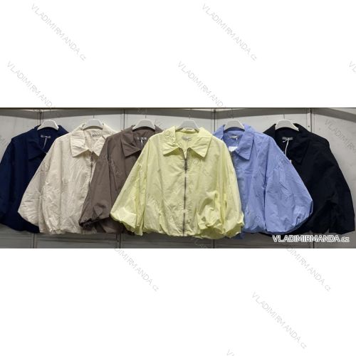 Bunda krátka slabá na zips dlhý rukáv dámska nadrozmer (50/52/54 ONE SIZE) TALIANSKA MÓDA IMC26159