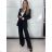 Komplet elegantní sako a kalhoty dámské KLARISA (S/M/L ONE SIZE) ITALSKÁ MÓDA IMPLP266377/DUR S/M/L Černá