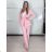 Komplet elegantní sako a kalhoty dámské KLARISA (S/M/L ONE SIZE) ITALSKÁ MÓDA IMPLP266377/DUR S/M/L růžová světle