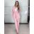 Komplet elegantní sako a kalhoty dámské KLARISA (S/M/L ONE SIZE) ITALSKÁ MÓDA IMPLP266377/DUR S/M/L růžová světle