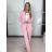 Komplet elegantní sako a kalhoty dámské KLARISA (S/M/L ONE SIZE) ITALSKÁ MÓDA IMPLP266377/DUR S/M/L růžová světle