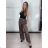 Kalhoty dlouhé letní dámské SAMBA (S/M/L ONE SIZE) ITALSKÁ MÓDA IMWHD260001-2/DUR S/M/L hnědá