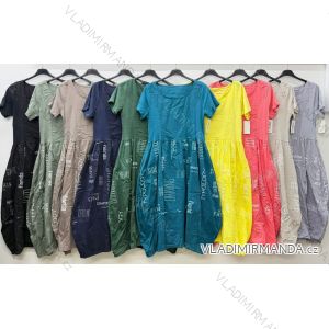 Šaty letní oversize krátký rukáv dámské (S/M/L ONE SIZE) ITALSKÁ MÓDA IM426174