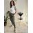 Nohavice elegantné s opaskom dámske (M/L/XL ONE SIZE) TALIANSKA MÓDA IMD250023/DU zelená khaki M/L/XL