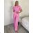 Souprava elegantní kalhoty dlouhé a Top  dámská (S/M/L ONE SIZE) ITALSKÁ MÓDA IMWGB260001/DUR S/M/L růžová