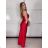 Šaty elegantní společenské na ramínka dámské (S/M ONE SIZE) ITALSKÁ MÓDA IM321608
