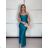 Elegant formal dress with straps for women (S / M ONE SIZE) ITALIAN FASHION IM321576 S / M dark blue