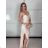 Elegant formal dress with straps for women (S / M ONE SIZE) ITALIAN FASHION IM321576 S / M dark blue