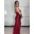 Elegant formal dress with straps for women (S / M ONE SIZE) ITALIAN FASHION IM321576 S / M dark blue