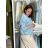 Bunda oversize dlouhý rukáv dámská KAILA (S/M/L/XL ONE SIZE) ITALSKÁ MÓDA IMC26081/DUR S/M/L světle modrá