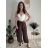Kalhoty letní zavinovací dlouhé oversize dámské GINIE (S/M/L ONE SIZE) ITALSKÁ MÓDA IMD24250