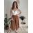 Kalhoty letní zavinovací dlouhé oversize dámské GINIE (S/M/L ONE SIZE) ITALSKÁ MÓDA IMD24250
