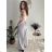 Kurzärmliges Sommer-Hemdkleid für Damen (L/XL EINHEITSGRÖSSE) ITALIAN FASHION IMC23172 grau M/L/XL