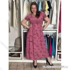Šaty dlouhé letní krátký rukáv dámské DEISA (S/M/L ONE SIZE) ITALSKÁ MÓDA IMSM26000325