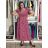 Short summer dress with pockets, short sleeves, women's oversized (42/44/46 ONE SIZE) ITALIAN FASHION IMSM26088 S / M / L grey