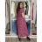 Short summer dress with pockets, short sleeves, women's oversized (42/44/46 ONE SIZE) ITALIAN FASHION IMSM26088 S / M / L dark old pink