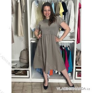 Šaty letní krátký rukáv dámské CAMELA (S/M/L ONE SIZE) ITALSKÁ MÓDA IM42626361