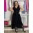 Women's Long Chiffon Short Sleeve Dress (S/M ONE SIZE) ITALIAN FASHION IMWGS231048 S / M / L black