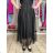 Women's Long Chiffon Short Sleeve Dress (S/M ONE SIZE) ITALIAN FASHION IMWGS231048 S / M / L black