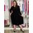 Women's Long Summer Muslin Short Sleeve Dress (S/M/L ONE SIZE) ITALIAN FASHION IM424404 M / L black