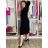 Women's Long Summer Muslin Short Sleeve Dress (S/M/L ONE SIZE) ITALIAN FASHION IM424404 M / L black