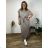Long elegant summer dress with belt, short sleeves, women's oversized (46/48/50 ONE SIZE) ITALIAN FASHION IM426175  black