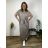 Long elegant summer dress with belt, short sleeves, women's oversized (46/48/50 ONE SIZE) ITALIAN FASHION IM426175  black