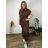 Long elegant summer dress with belt, short sleeves, women's oversized (46/48/50 ONE SIZE) ITALIAN FASHION IM426175  black