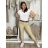Women's Summer Long Harem Pants (42/44/46 ONE SIZE) ITALIAN FASHION IM424361 S / M / L beige
