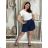 Women's Long Sleeve Shirt Dress (S/M ONE SIZE) ITALIAN FASHION IMWD232607 S / M / L dark blue