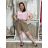 Long Jumpsuit with Pendant 3/4 Long Sleeve Women's Plus Size (50-58) ITALIAN FASHION IMWEC24016  black