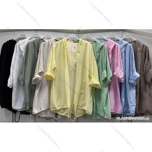 Cardigan slabý dlouhý rukáv dámský nadrozměr (46/48/50 ONE SIZE) ITALSKÁ MÓDA IMC26187