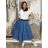 Women's Long Sleeve Shirt Dress (S/M ONE SIZE) ITALIAN FASHION IMWD232607 S / M / L Light blue