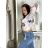 T-Shirt mit 3/4 langen Ärmeln (uni sl) ITALIENISCHES MODELL IM518079 M/L/XL weiß