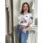T-Shirt mit 3/4 langen Ärmeln (uni sl) ITALIENISCHES MODELL IM518079 M/L/XL weiß