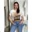 T-Shirt Kurzarm Damen (uni sl) ITALIENISCHE Mode IM518106  weiß