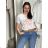 T-Shirt Kurzarm Damen (uni sl) ITALIENISCHE Mode IM518106  weiß