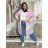 Summer dress oval short sleeve women's oversized (50/52/54 ONE SIZE) ITALIAN FASHION IM425011